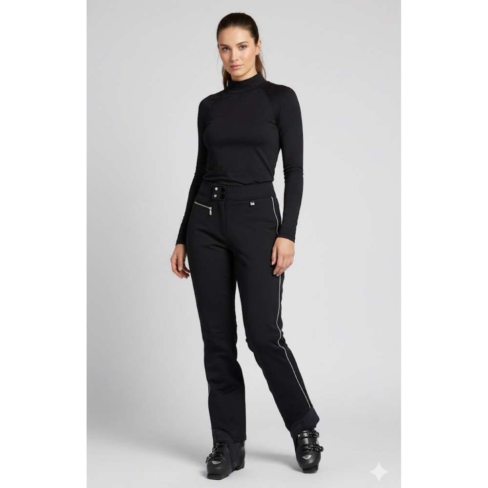 Schoeller Nils Womens Small Stretch Ski Pants Black Fleece Lined Stirrup